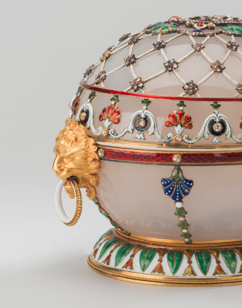 Uovo sul cocchio con cherubino Fabergé